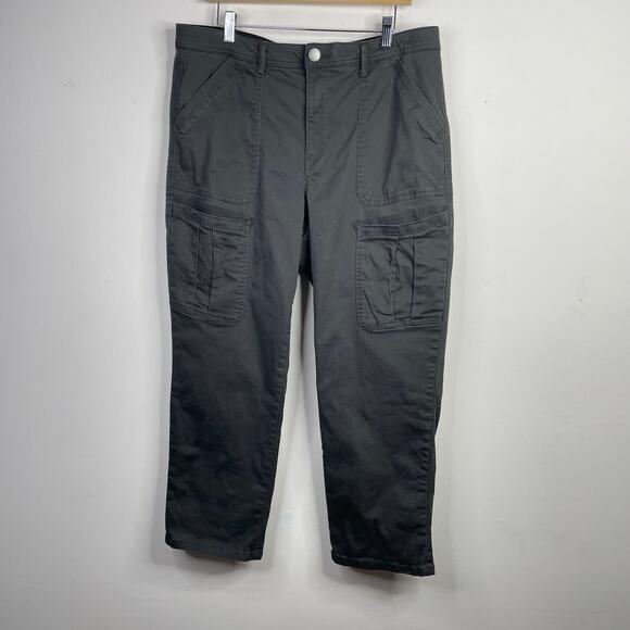 Democracy Ab Solution Tummy Control High Rise Utility Cargo Pants Gray Womens 16 - Picture 1 of 8